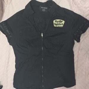 Harley-Davidson Black Shirt with Yellow Patch